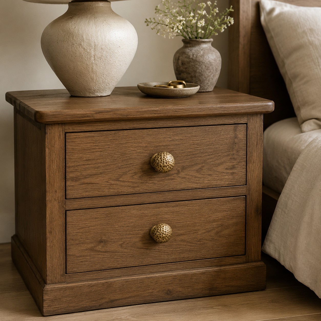 Hammered solid brass cabinet knob