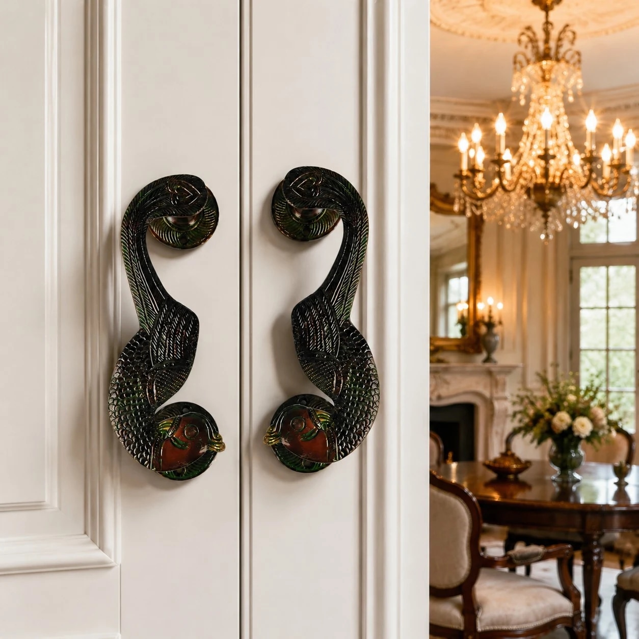 Handcrafted Brass Animal Door Handles 4