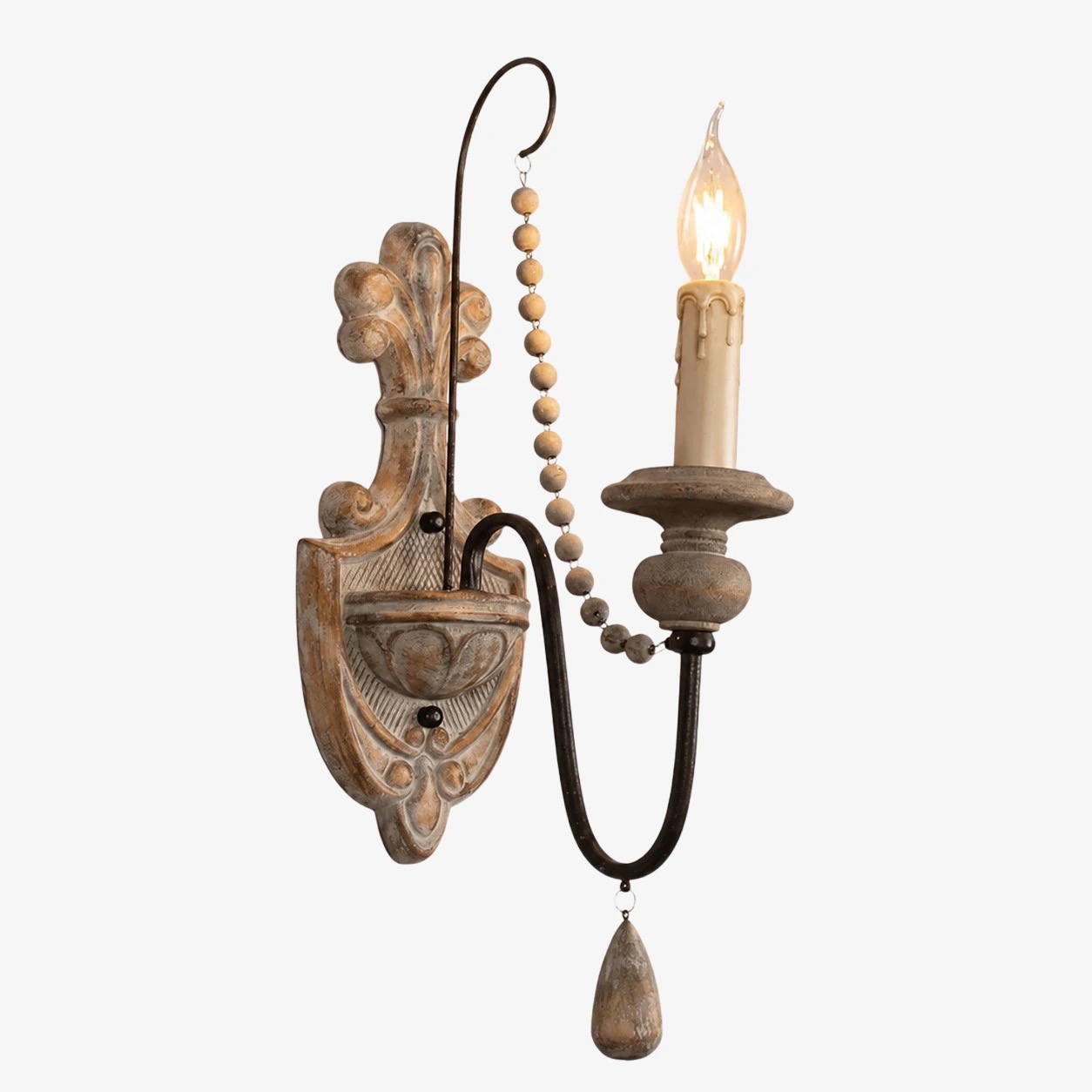 Old Wood Color one-light wall sconce