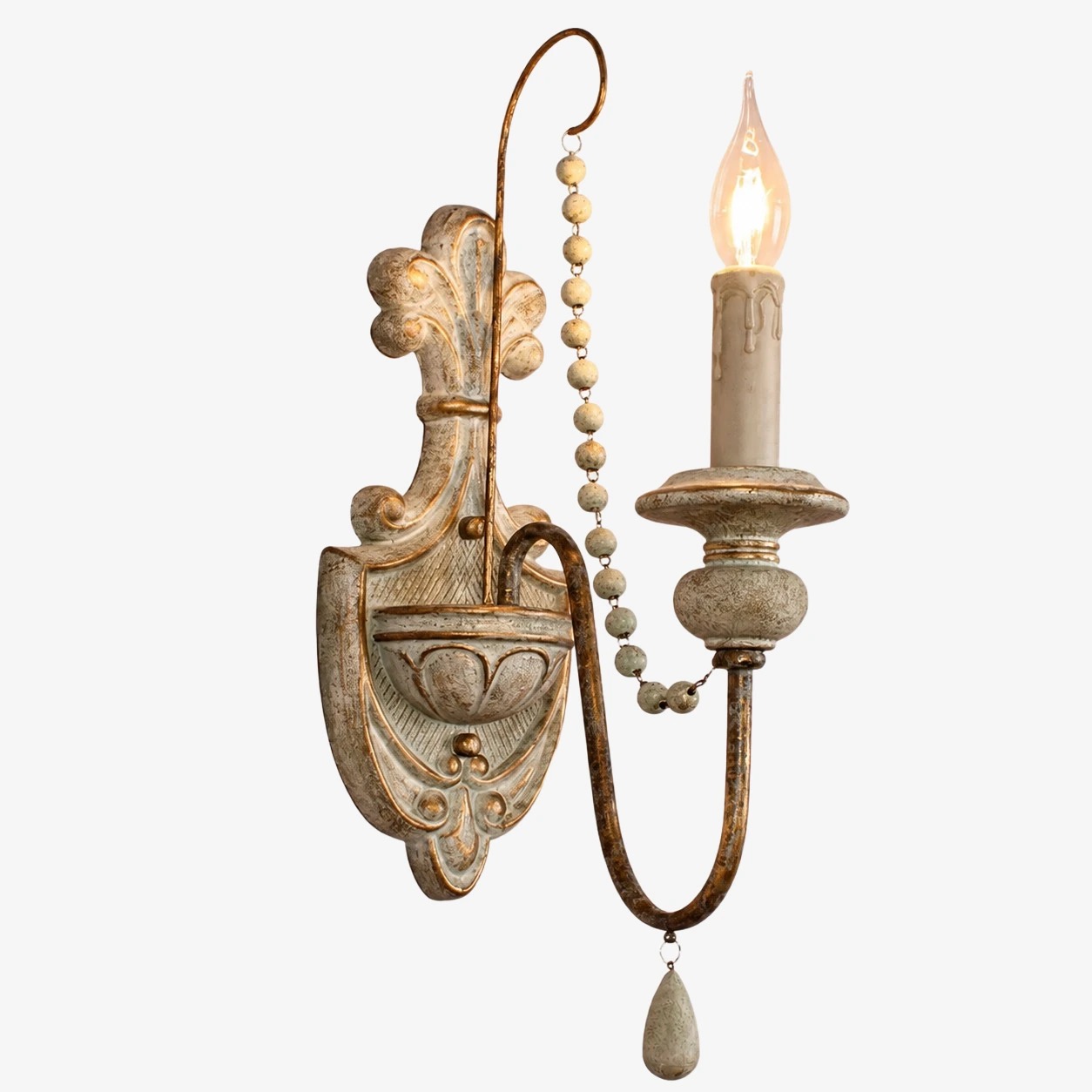 Grey Green Gold one-light wall sconce