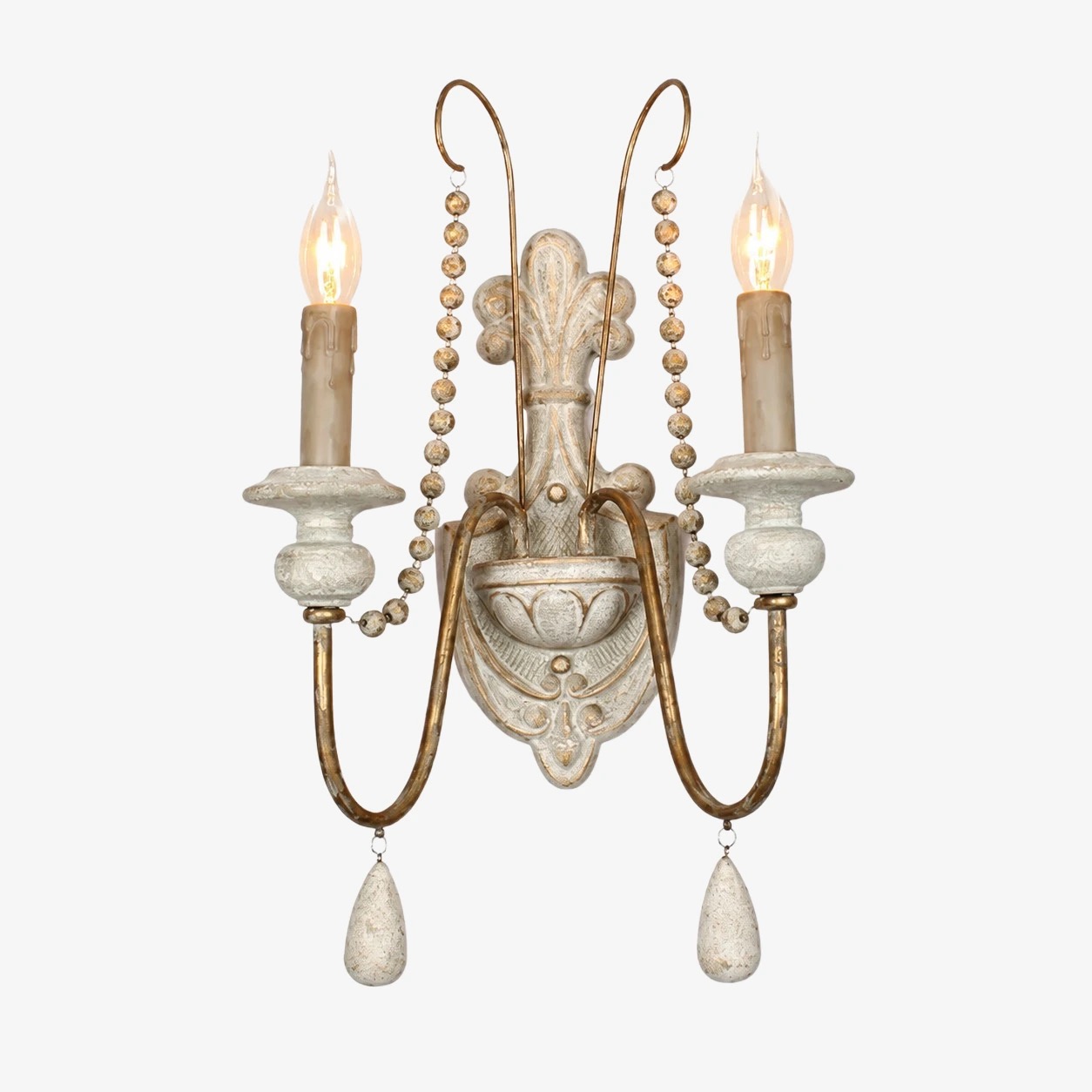 Grey Green Gold two-light wall sconce