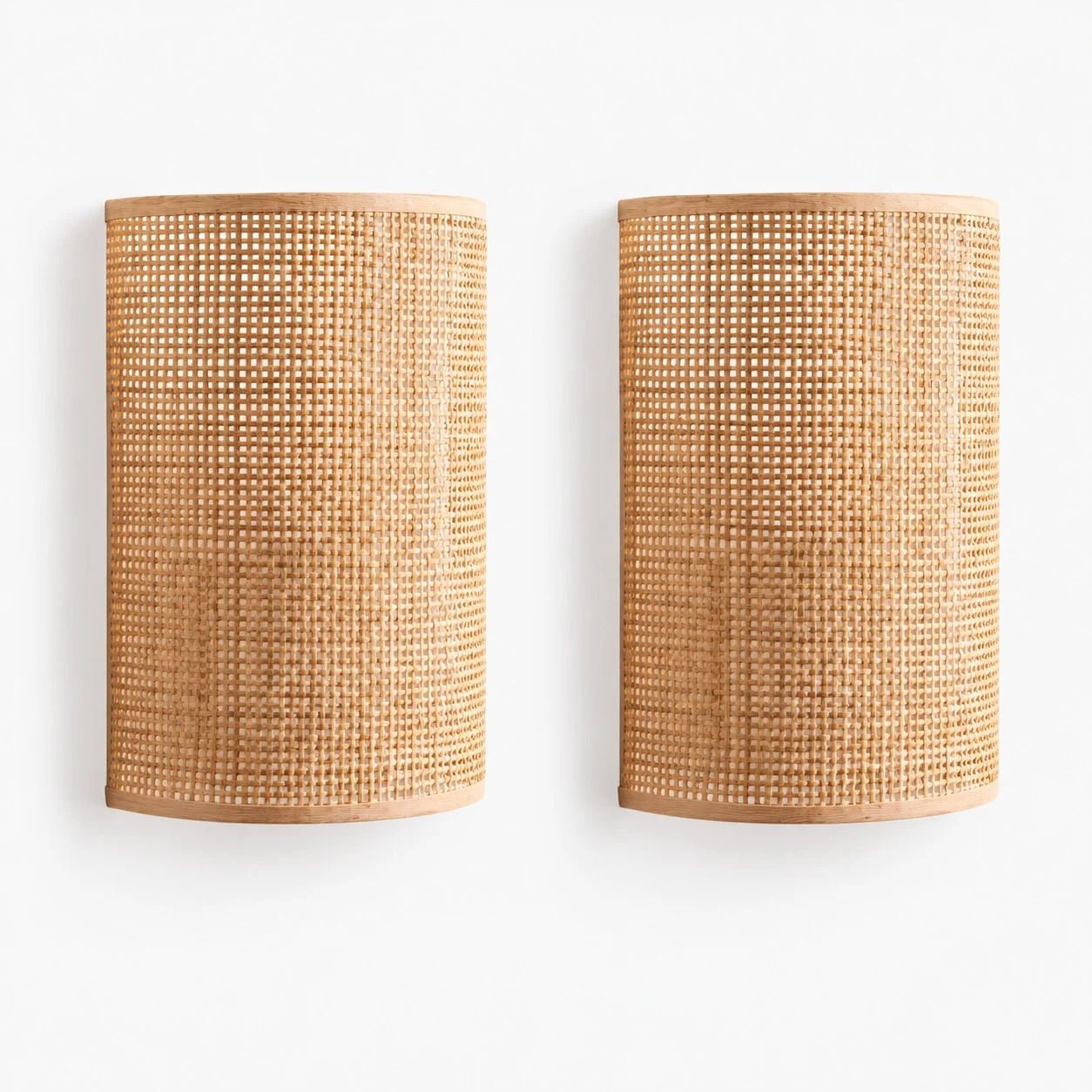 Japanese Rattan Wood Wall Sconce